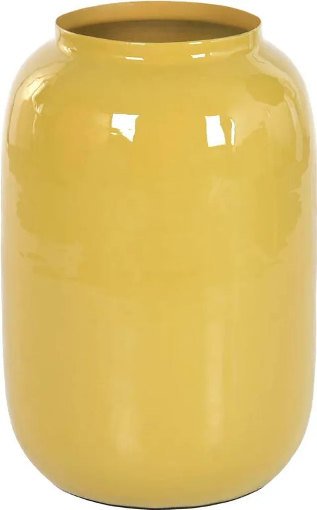 Vase en Fer Laqué Moutarde 36x51 cm : Robustesse et Finition Urbaine