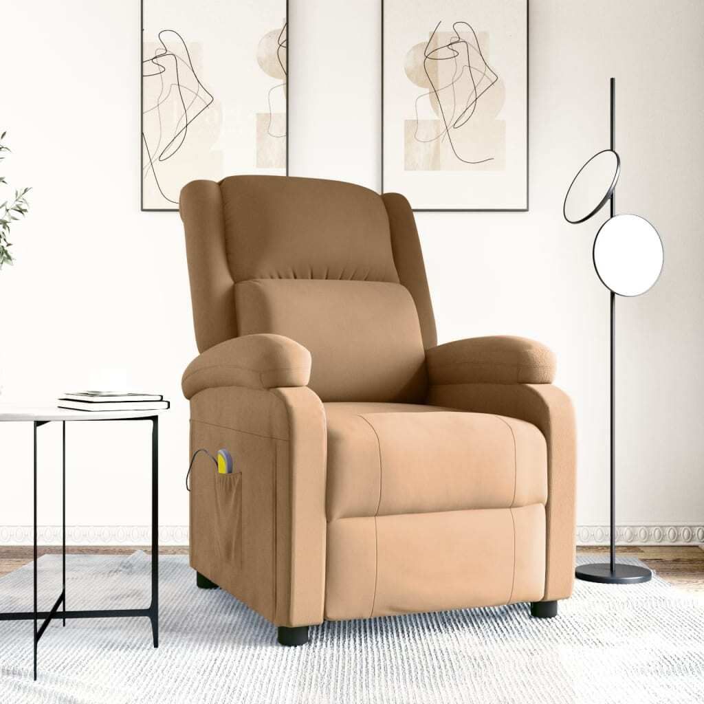 Design Möbel Massagesessel Braun Samt - 2024 Neu