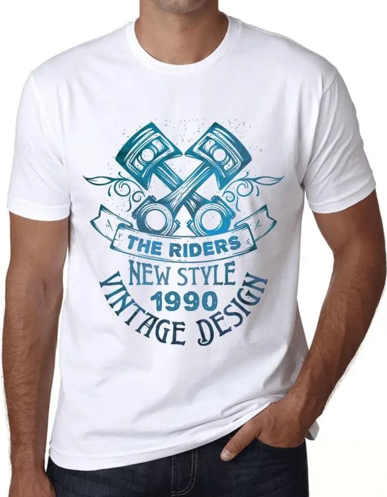 Herren Grafik T-Shirt Motorradfahrer neuer Stil seit 1990 – Motorcycle Riders Since 1990 – Geschenk 34. Geburtstag Jahrestag 34 Jahre