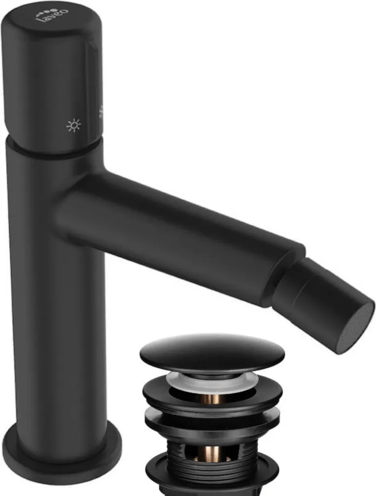 Rubinetto Bidet Verticale Design Nero Opaco - Miscelatore Monocomando