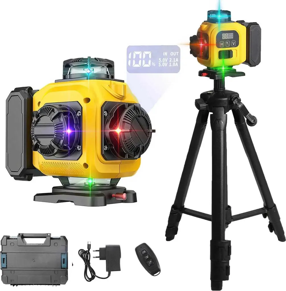 Niveau Laser 4D 16 Lignes Auto-nivelant - Finissez vos Alignements Droits