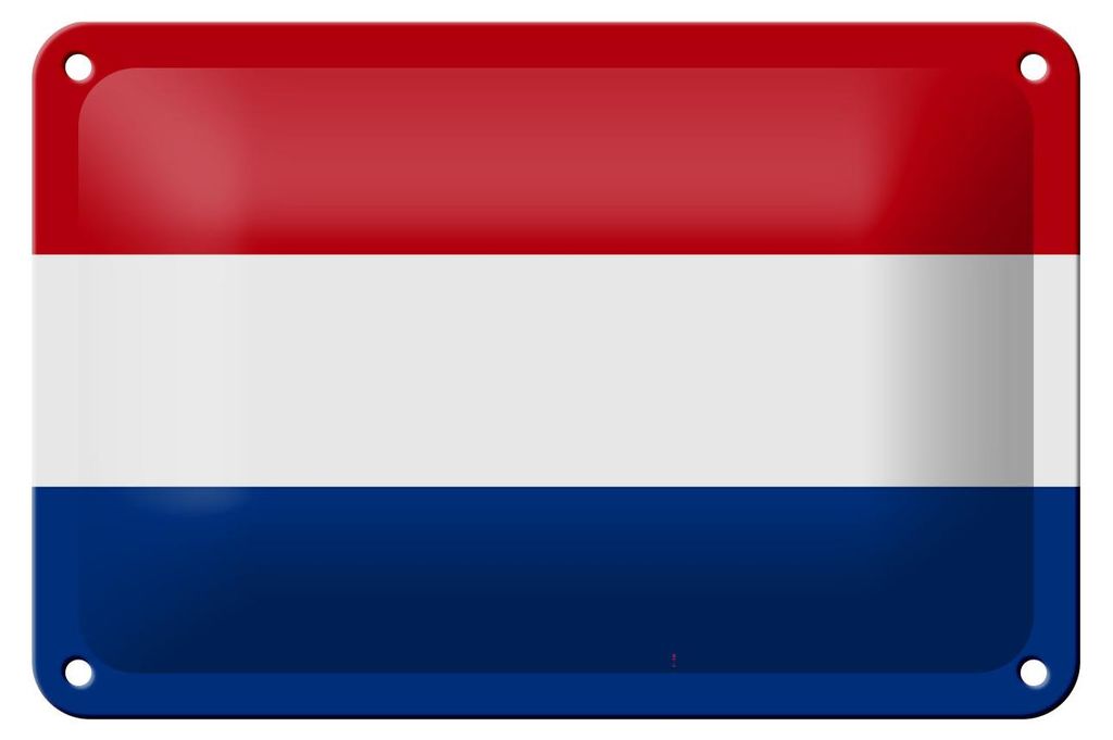 Blechschild Flagge Niederlande 18x12cm Flag of Netherlands Dekoration