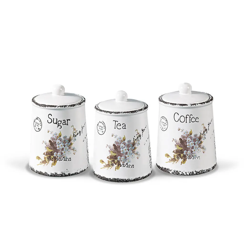 Maestro MR2004903CS Set 3 Barattoli Vetroceramica Caffè Tè Zucchero