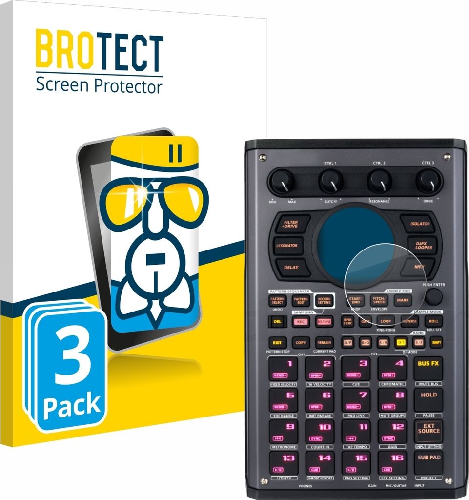 3x BROTECT Schutzglas für Roland SP-404MKII Schutzfolie Produktbild 