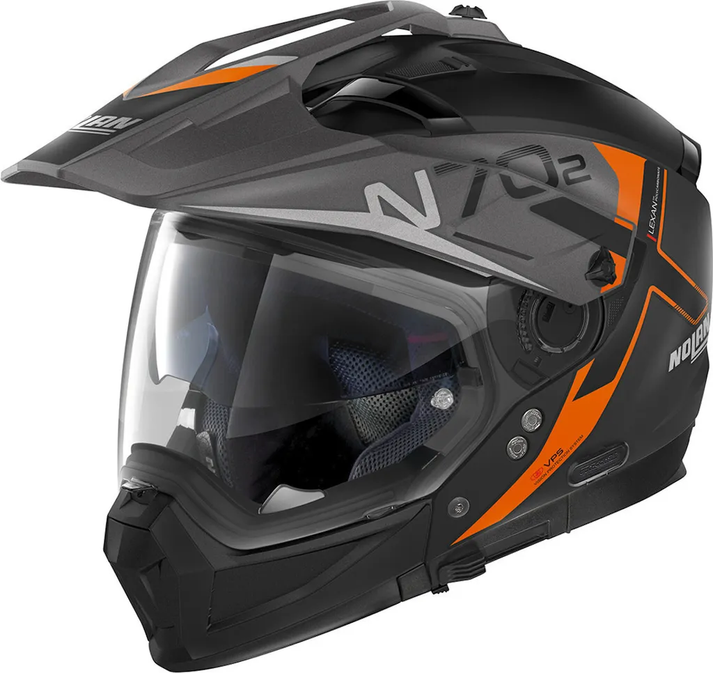 Casque Moto Modulable Nolan N70-2 X Bungee Noir Orange pour Adultes