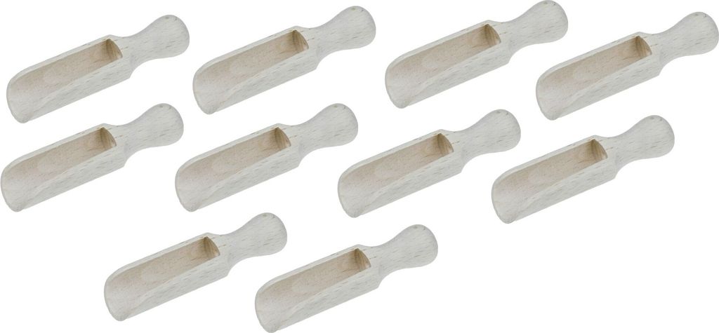 50x Holzschöpfer 7cm Buche roh | Gewürzlöffel klein Natur Deko Löffel