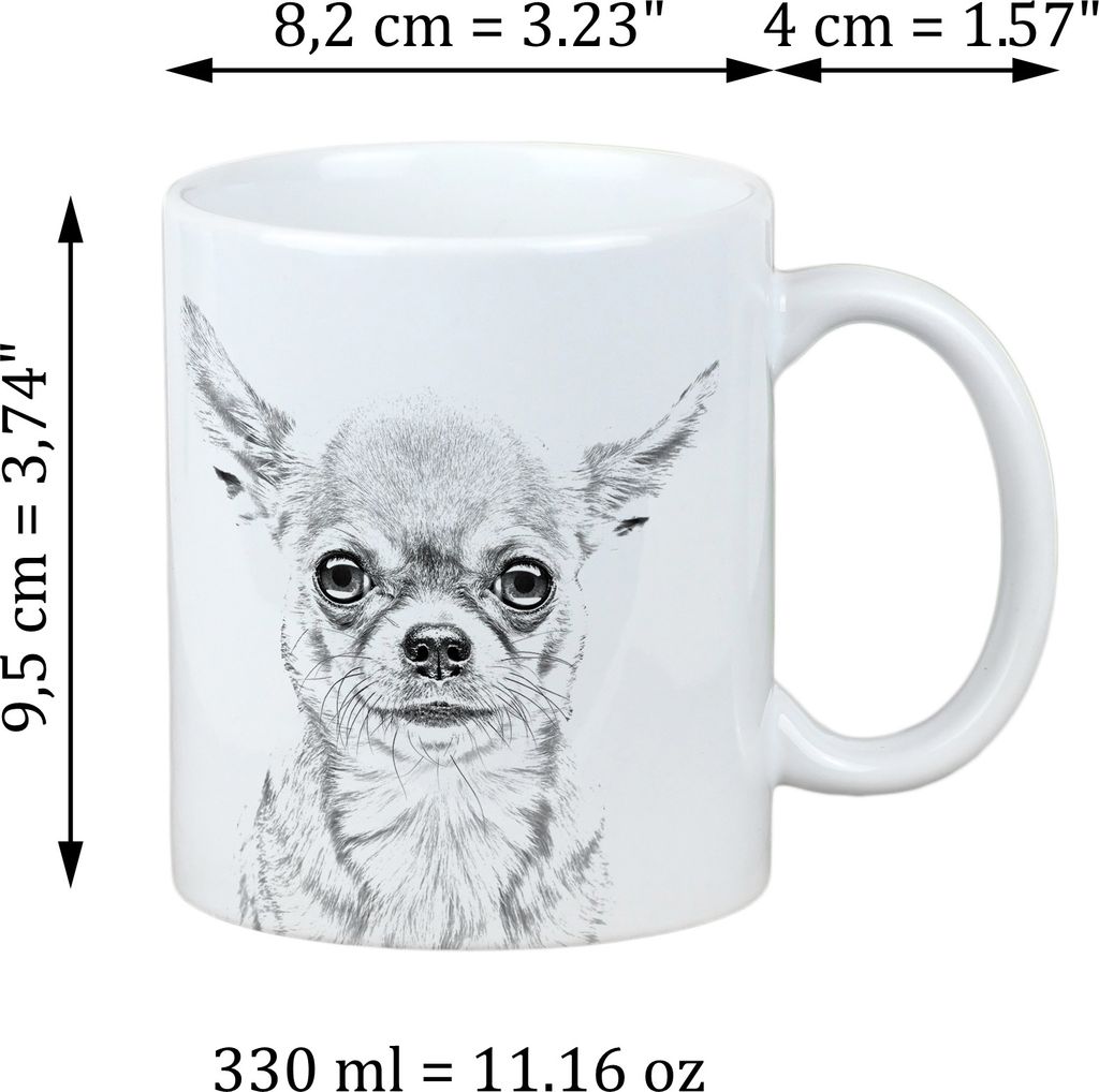 Chihuahua Kurzhaar - Tasse mit Hund, Tasse mit Bild, personalisiertes Geschenk der Marke Art-Dog