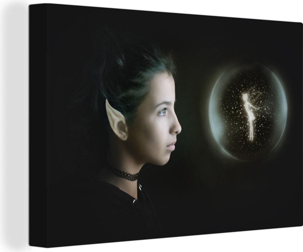 OneMillionCanvasses - Leinwandbilder - 140x90 cm, Als Fee verkleideter Teenager, Wandbilder Kunstdruck Wanddekoration - Foto auf Leinwand - Gemä...