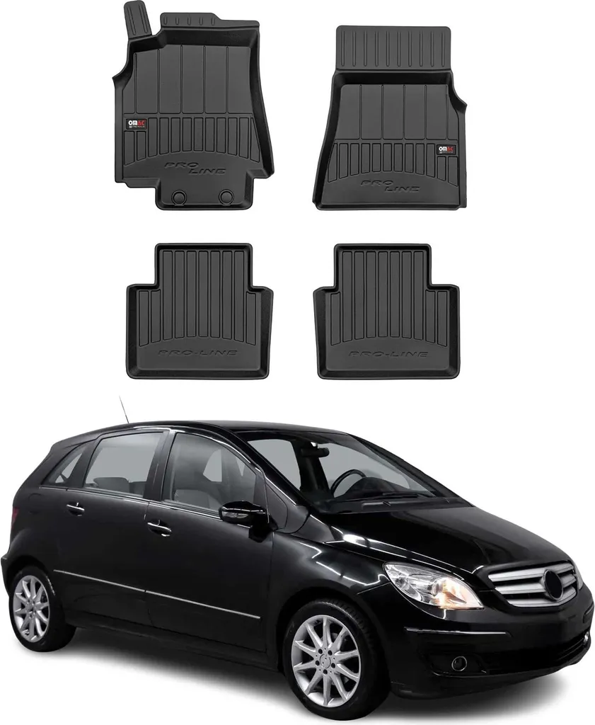 Set Tappetini Auto 3D per Mercedes W245 Classe B 2005-2011 | Gomma TPE