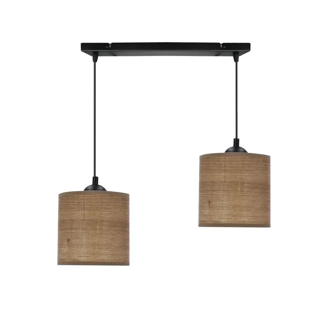 Suspension scandinave et table à manger LEGNO - Noyer/Noir - 2xE27 40W