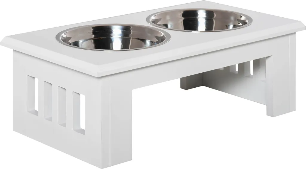 Bar à toutou surélevé blanc pour le confort cervical des grands chiens