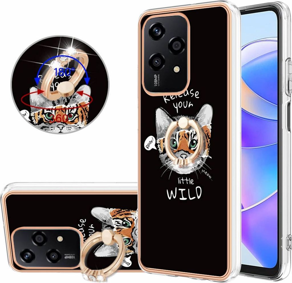 Für Honor 200 Lite Design Series TPU + PC mit Ring Hülle Tasche Case Schutzhülle