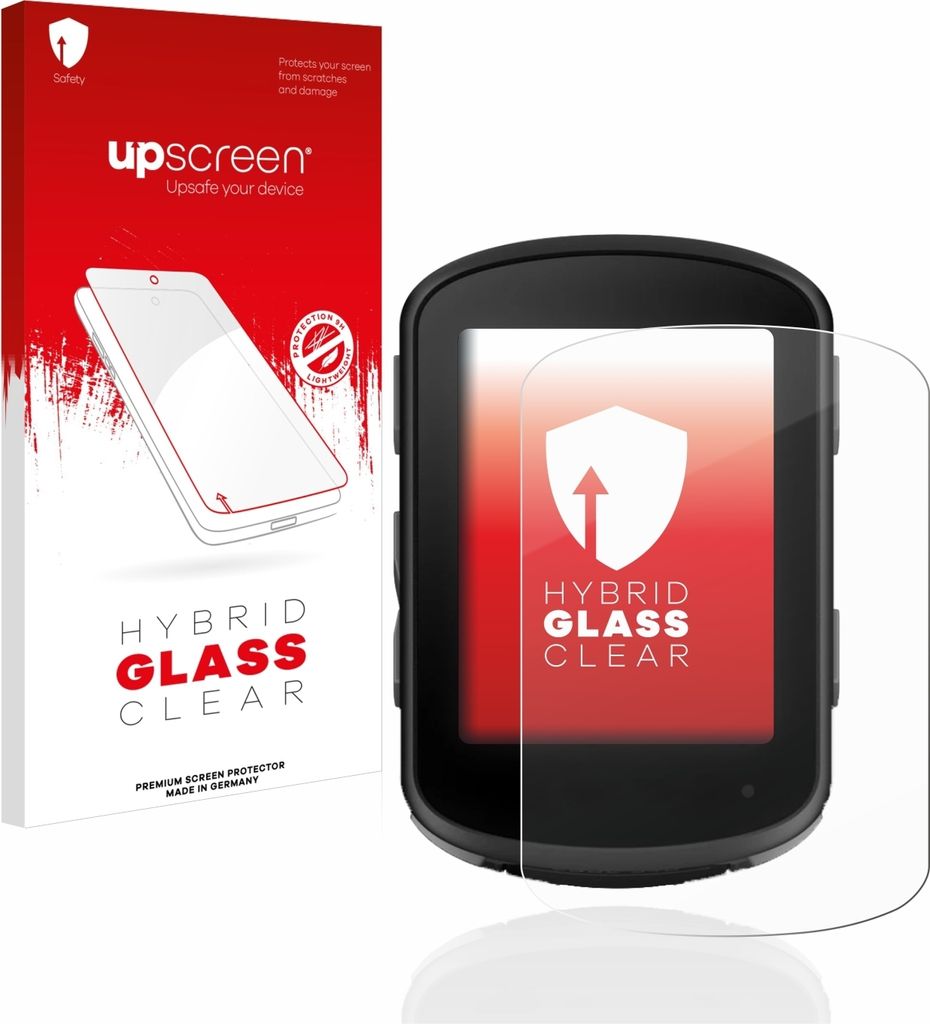 upscreen Schutzglas für Garmin Edge 540 / Edge 840 Schutzfolie Panzer Folie Glas Display Schutz klar