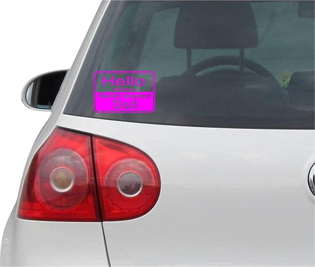 Aufkleber / Autoaufkleber - JDM - Die cut - WORLDS GREATEST DAD - Folie Auto Decal Sticker - pink - 139mmx111mm