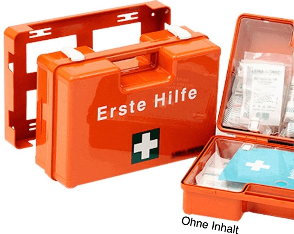 Leina KFZ Erste-Hilfe-Koffer ohne Inhalt in der Farbe orange aus Kunststoff