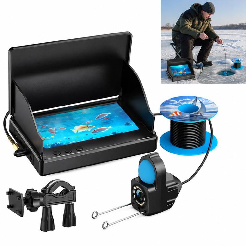 Unterwasserkamera Fischfinder 1080P, 4.3 Zoll LCD, 6 IR Produktbild 