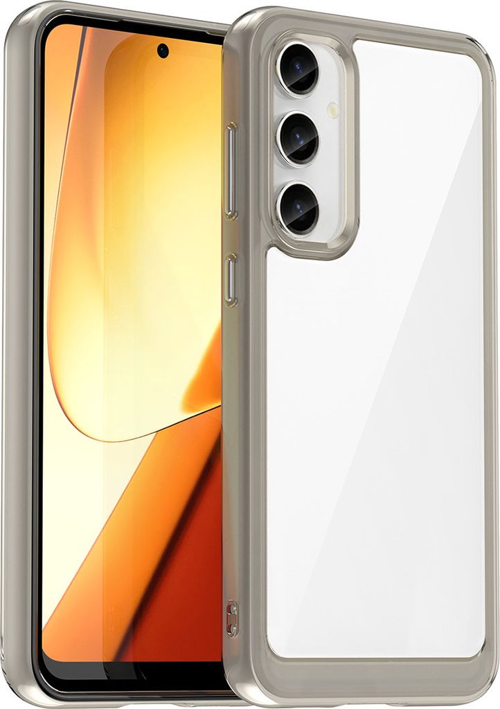 Schutzhülle für Samsung Galaxy S23 FE Klar Rückseite Stoßfeste TPU Silikon Bumper Hülle Grau
