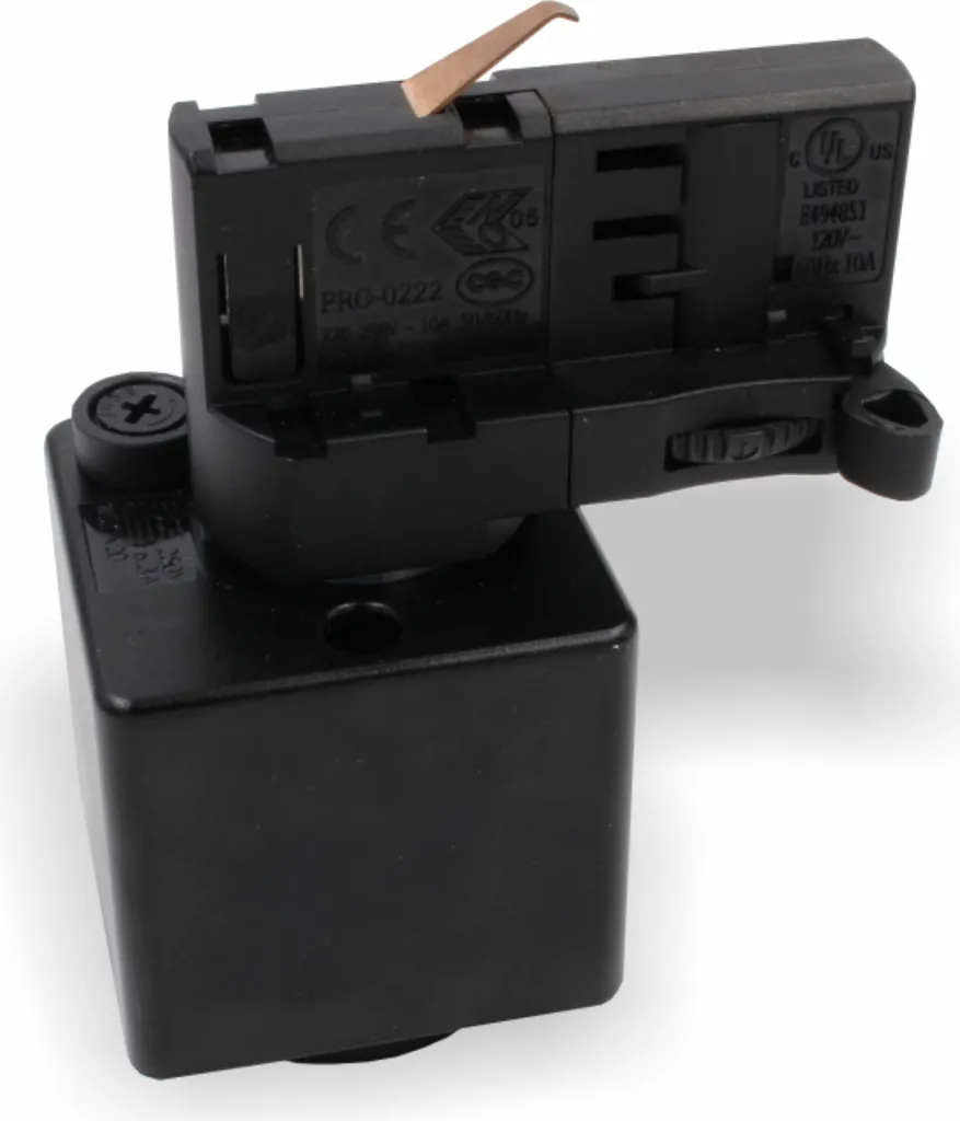 Prise rail triphasé 6A compatible universelle noir graphite RAL 9011 IP20 - 2