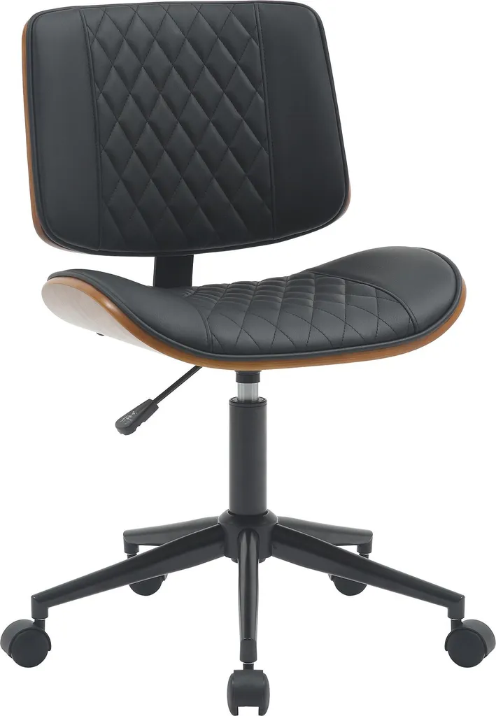 Chaise de bureau Plover similicuir noir - Siège ergonomique de qualité