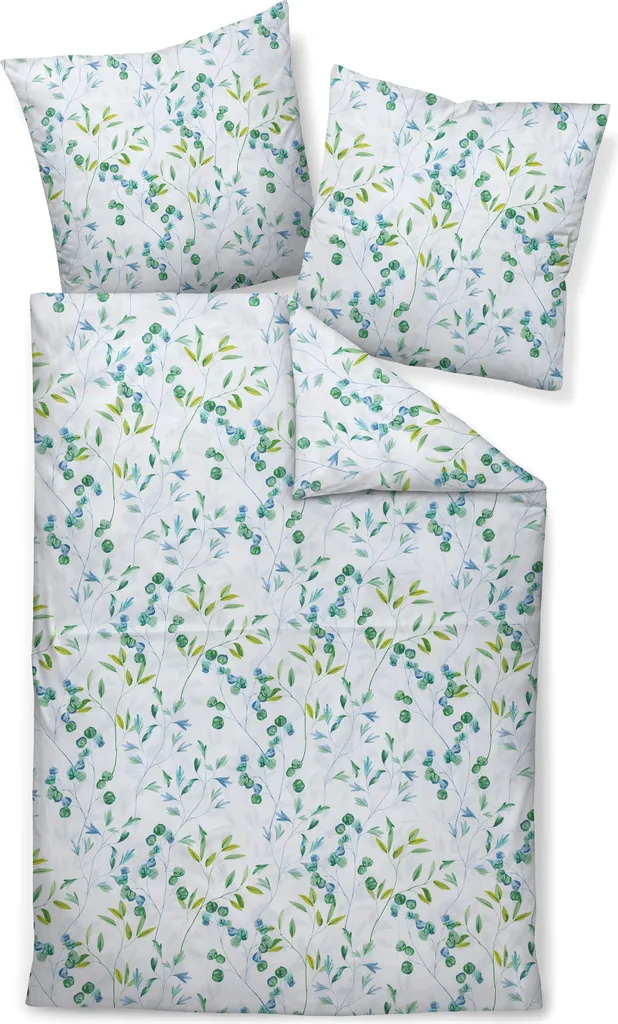 Linge de lit en satin soyeux Janine 155x220 vert turquoise anti-plis