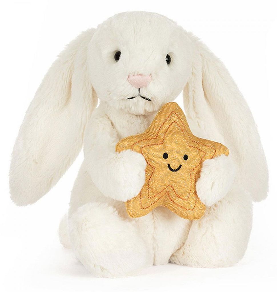 Jellycat Kuscheltier Hase Bashful Cream Bunny mit Stern Produktbild 