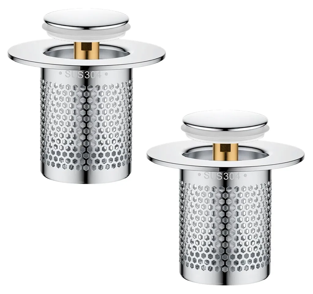 Filtre de vidange pour lavabo de salle de bains avec crépine amovible