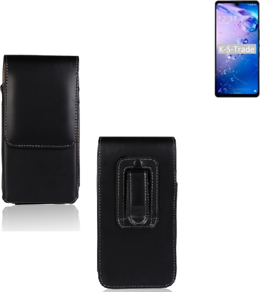 K-S-Trade Gürteltasche für Sharp Aquos Zero6 Schutz Hülle Handy Hülle mit Magnetverschluss Holster in schwarz