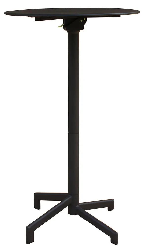 Table haute de bar Vegas Ø60cm en acier gris ultra résistant aux intempéries