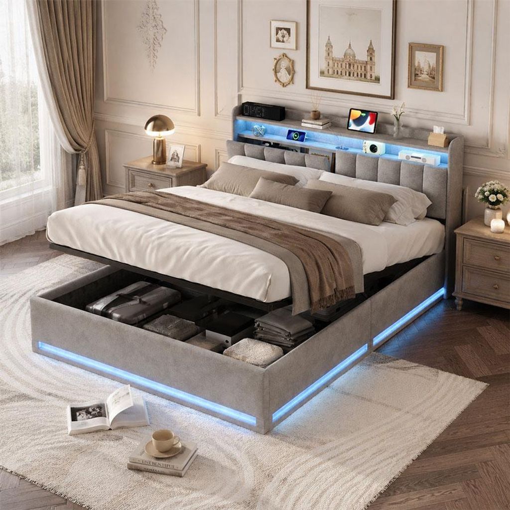 INONEFT Boxspringbed 140 x 190 cm, tweepersoonsbed met Productafbeelding 