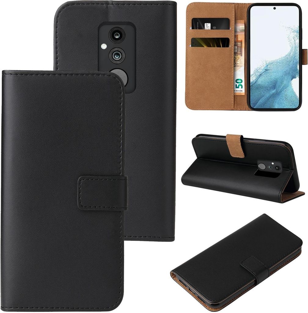 Handy Hülle für Huawei Mate 20 Lite Klapphülle Bookcase Flip Cover Handy Tasche Etui Farbe: Schwarz