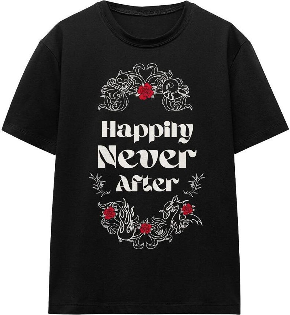 Disney Villains - "Happily Never After" T-Shirt für Herren/Damen Uni - Valentinstag TV17018 (M) (Schwarz)
