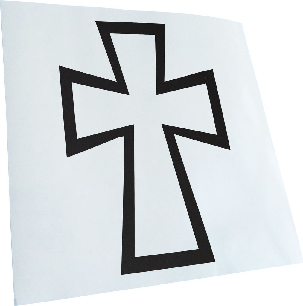 Kiwistar - Autoaufkleber - Byzantinisches Kreuz II - Mattschwarz - 60x40cm - Aufkleber für Auto, Laptop, Fahrrad, LKW, Motorrad mehrfarbig JDM Dec...