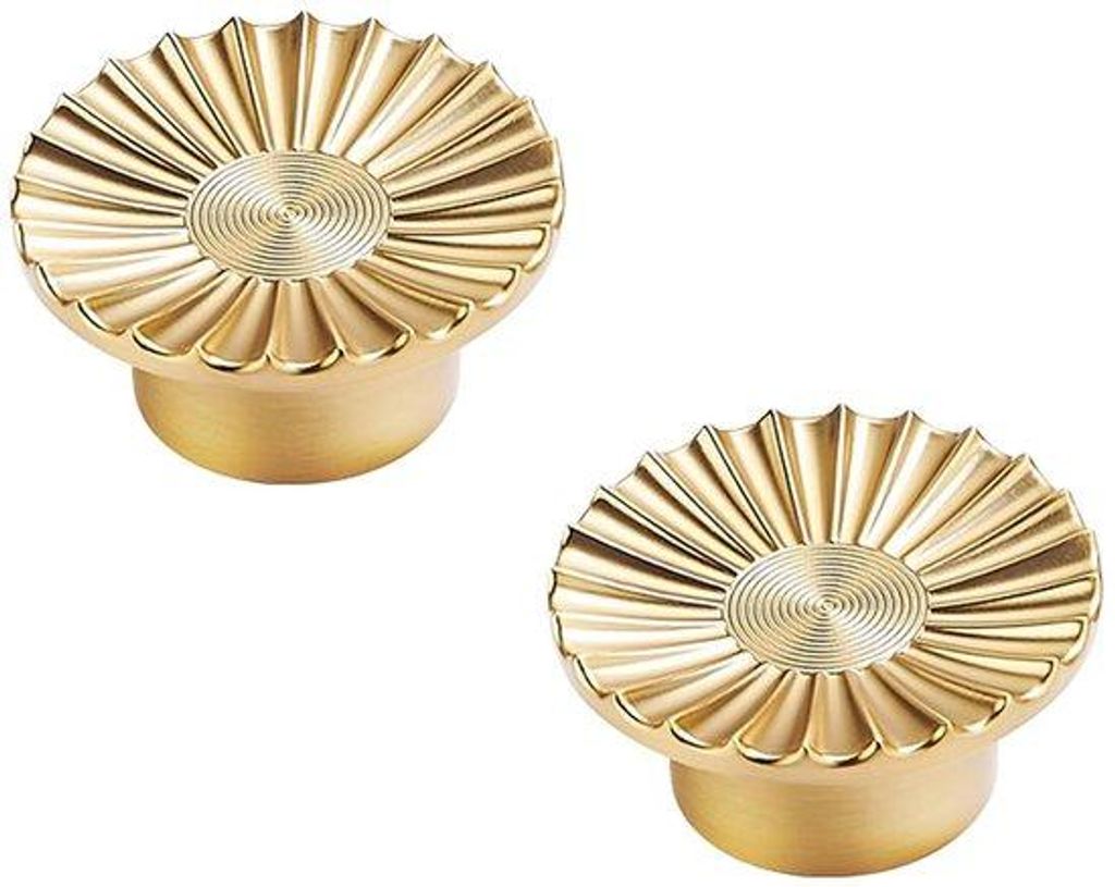 Goldene Drehknöpfe - Elegant Wellenform - Set aus 2 - Chromlegierung