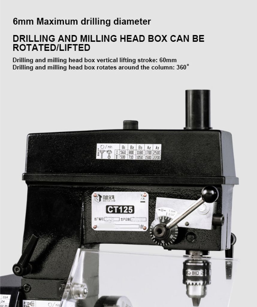 3 v 1 Mini soustruh Vrtací frézka DIY Tool Bench Lathe Obrázek produktu 7