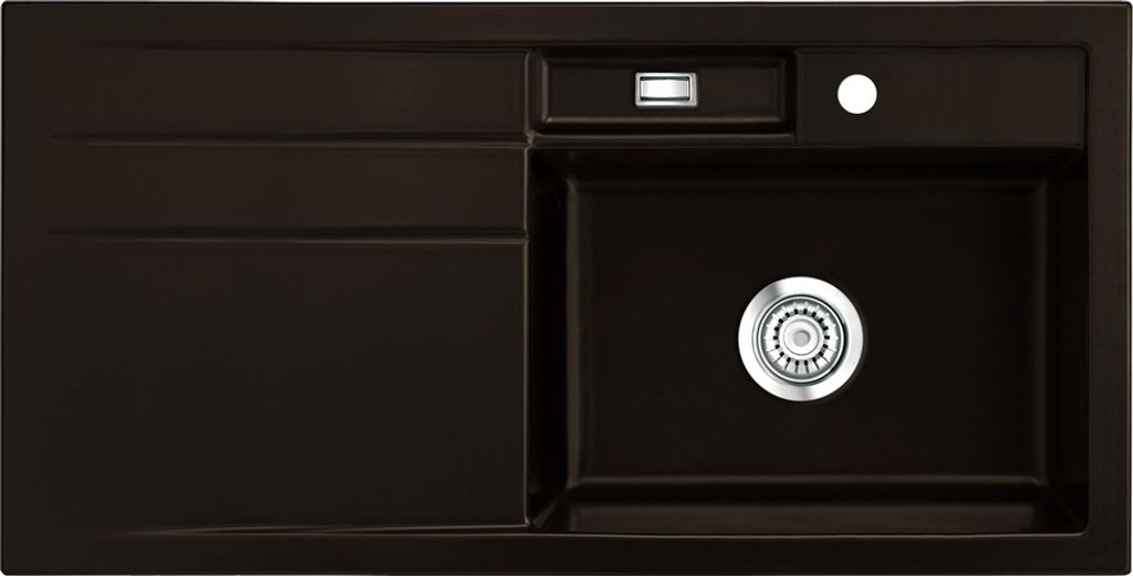 Spüle KeraDomo BELA 100 in SIENA - Becken rechts mit Handbetätigung / Systemceram / Keramikspüle