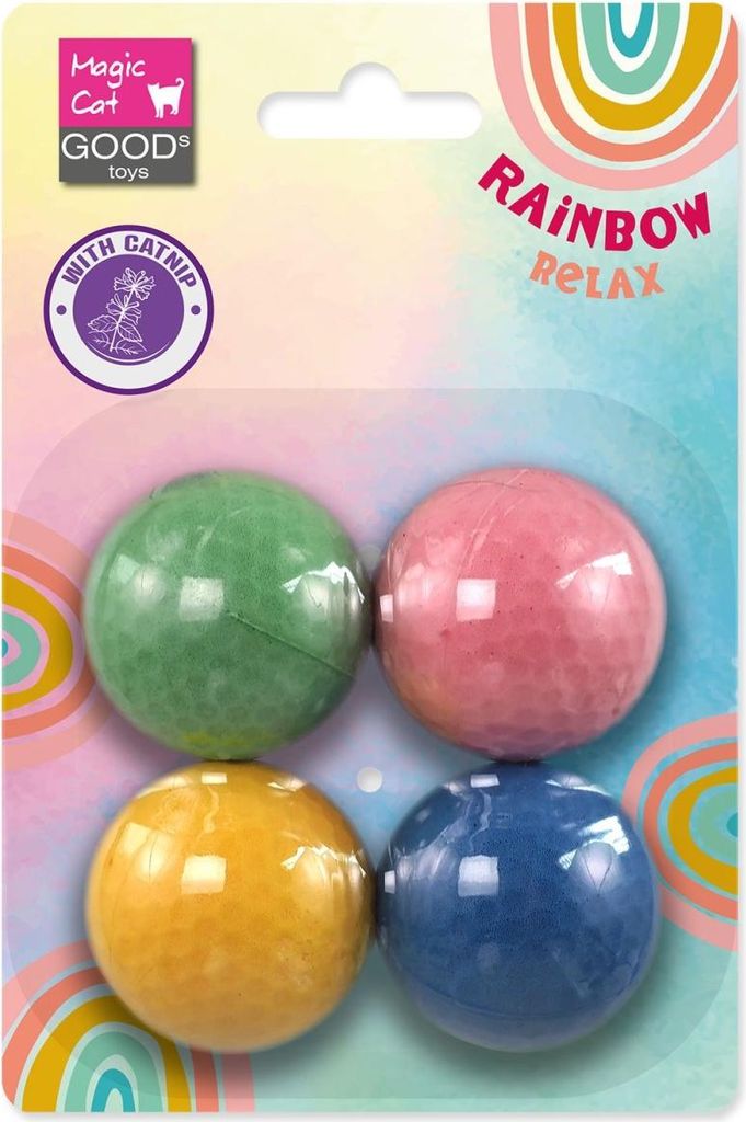 Spielzeug MC Regenbogen Relax Schaumstoffball 4cm Mix Farben 4Stk