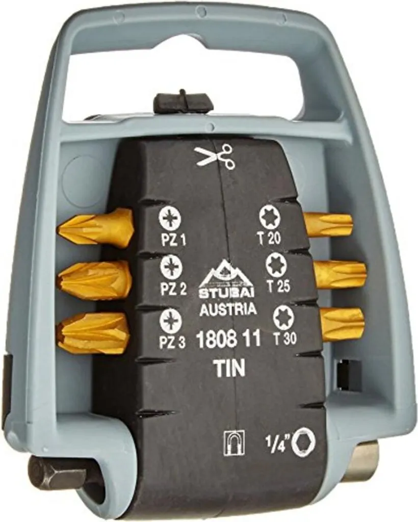 Embouts Stubai anti-usure TIN PZ TX 7 pièces pour stopper le dérapage de vis