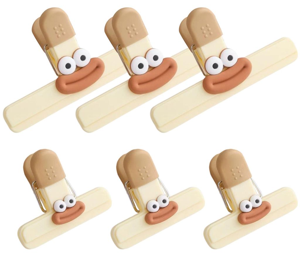 Lebensmittel-Verschlussclips mit Cartoon-Motiv, feuchtigkeitsbeständige Clips mit langem Ende für Küche, Café und Restaurant
