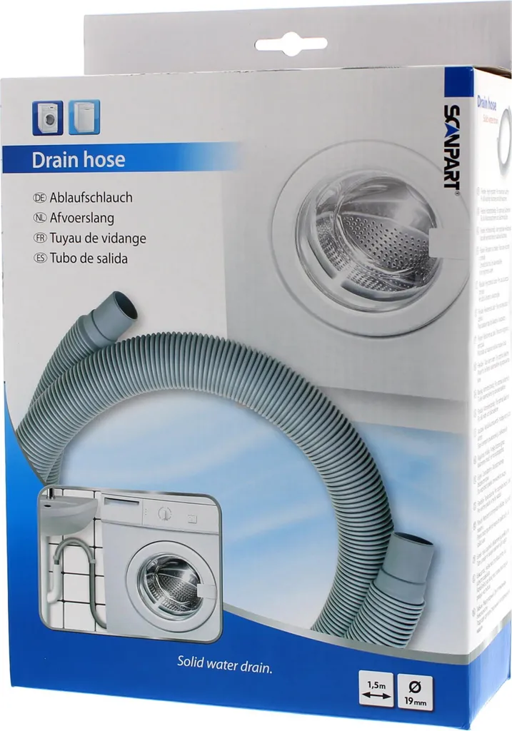 Tuyau de vidange flexible 3,5m gris haute résistance avec embouts 19mm
