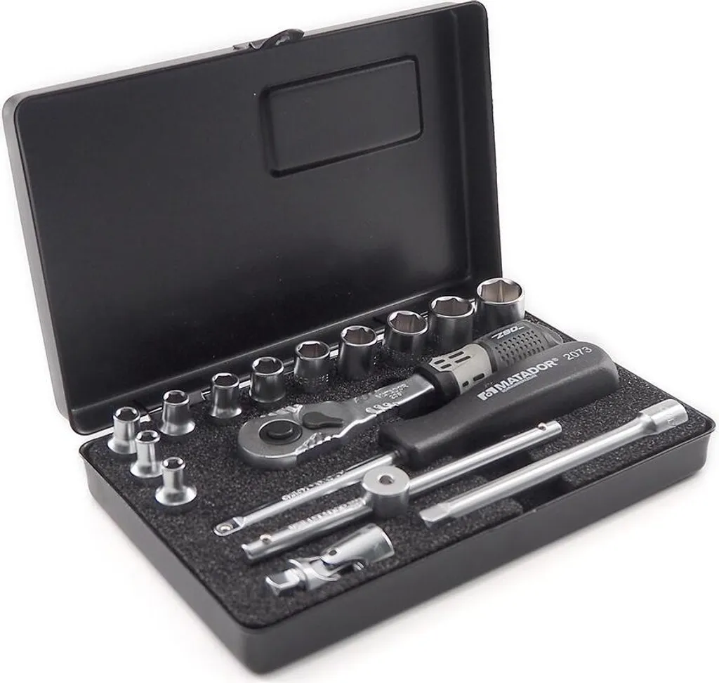 Coffret d'outillage 1/4 pouce 16 pièces pour entretien vélo et mécanique