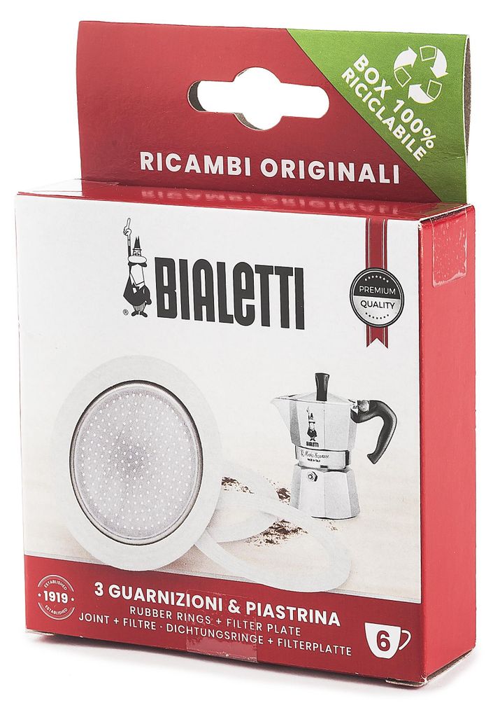 BIALETTI 3 Dichtungen + 1 Filter 6 Ta 108085 8006363034050 Zdjęcie produktu 
