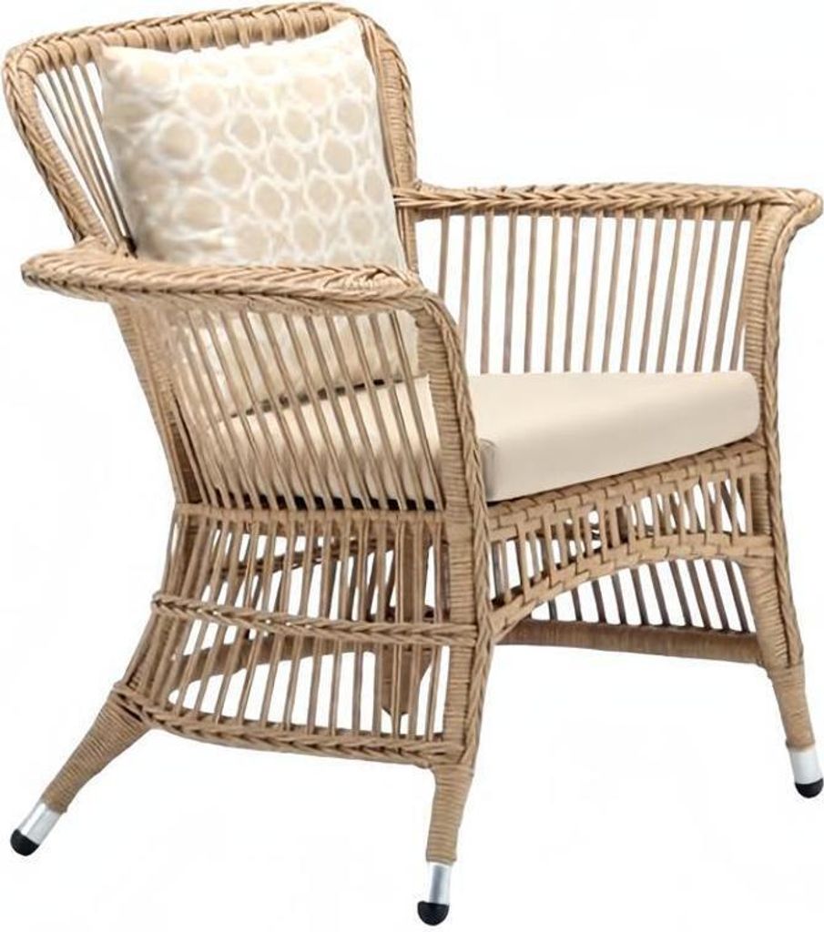 Hochwertig Terrasse Sessel Luxus Modern Sessel Beige stilvoll Rattan Stil