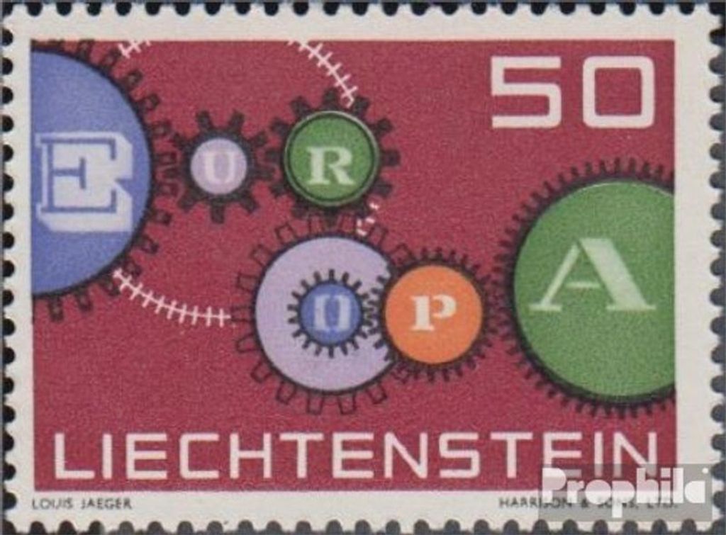 Briefmarken Liechtenstein 1961 Mi 414II (kompl.Ausg.) Entwerfername weiter links unter Marke postfrisch Sondermarken