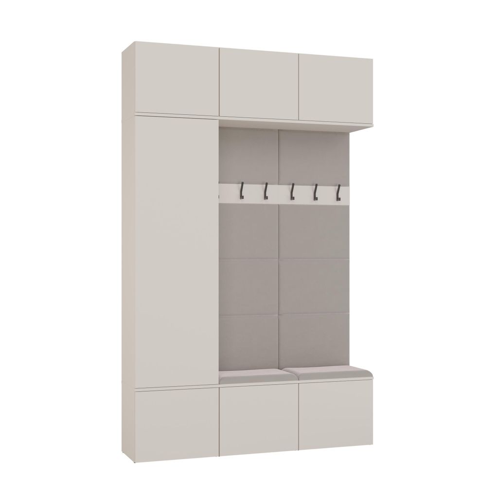 Garderoba do przedpokoju HAGA III 1Sz2W Kaszmir Beż Szafa + Zdjęcie produktu 