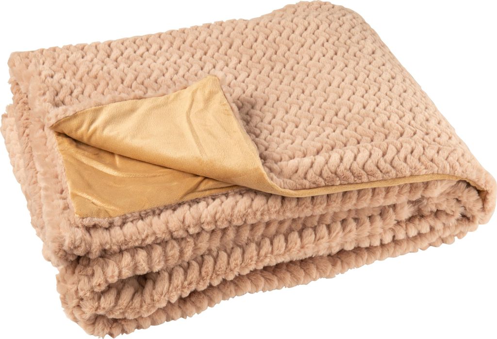 J-Line Decke Polyester Kamel