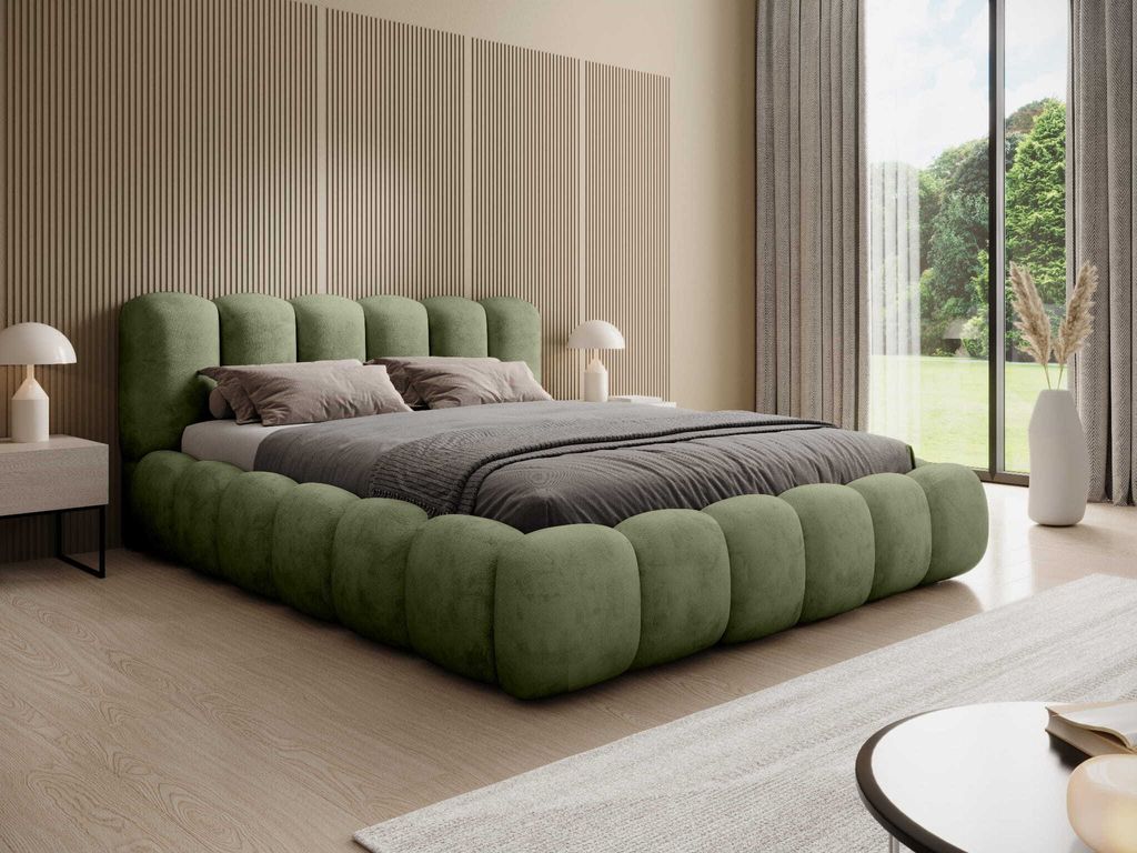 YOURHOUSE24 Polsterbett Dallas 160x200 Doppelbett Bettgestell Lattenrost (Farbe: Aphrodite 12, Größe: 160x200 cm)