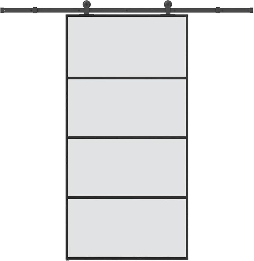 Schiebetür mit Beschlag 102,5x205 cm ESG-Glas & Aluminium