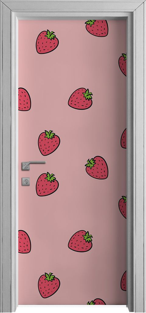 Tür Selbstklebende 80x210 cm Türfolie Türtapete Klebefolie - Erdbeere
