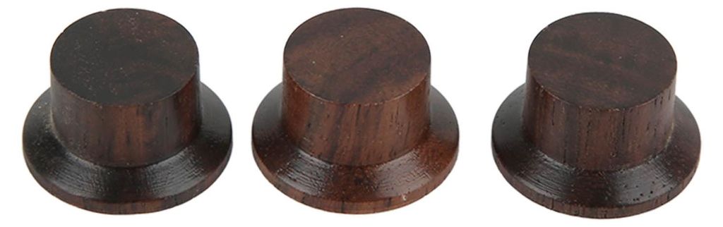 3-teiliges Gitarrenknopf-Set aus Palisanderholz, geruchlos, ohne Beschriftung, weiße Punkte, robuster Ersatz für Gitarrenreglerknöpfe
