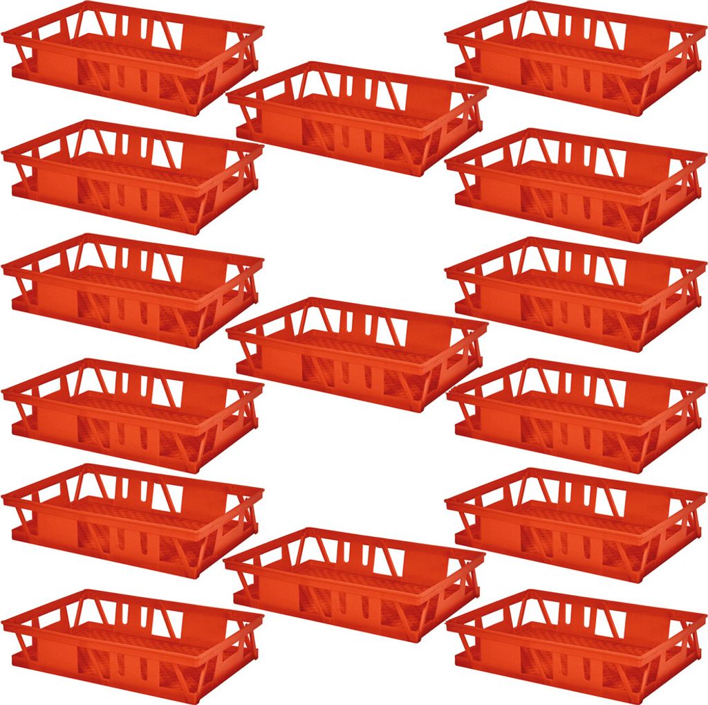 15 Kuchenblechkasten, LxBxH 660x460x160 mm, Wände/Boden durchbrochen, rot